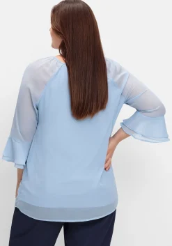Chiffontunika mit Spitze und Volantärmeln<sheego x Fair Lady New