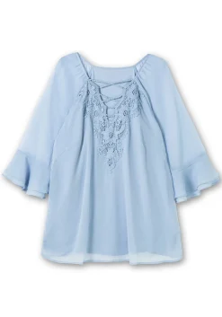 Chiffontunika mit Spitze und Volantärmeln<sheego x Fair Lady New