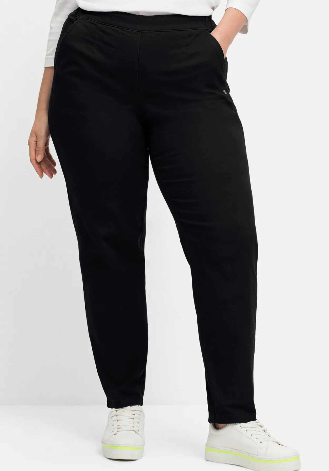 Chinohose mit Schlupfbund, aus weichem Twill<sheego Discount
