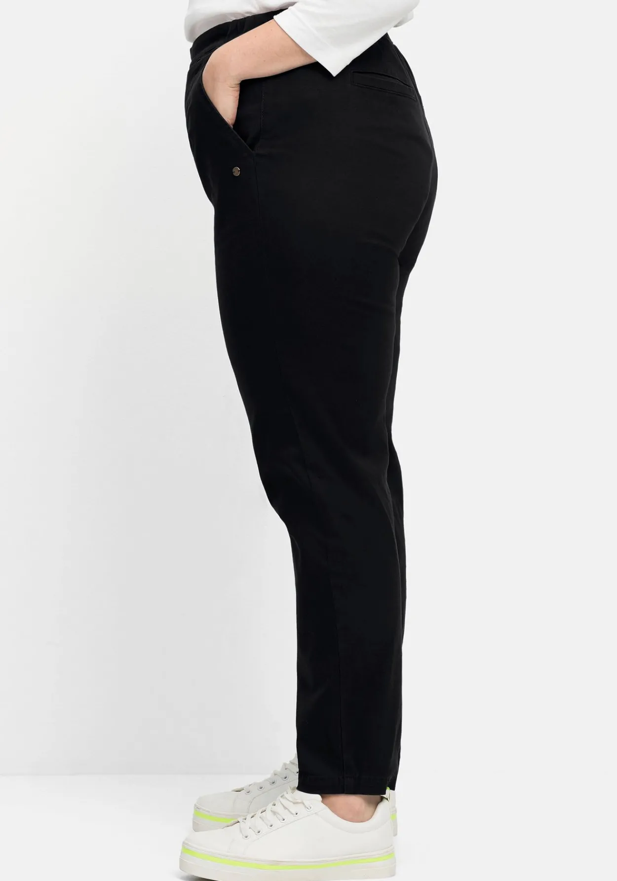 Chinohose mit Schlupfbund, aus weichem Twill<sheego Discount