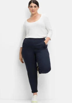 Chinohose mit Schlupfbund, aus weichem Twill<sheego Fashion