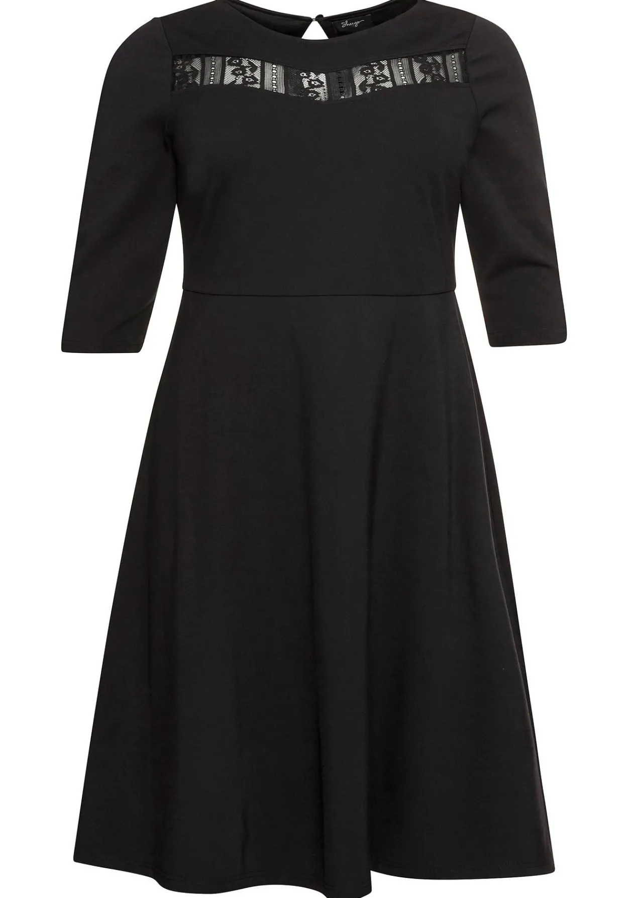 Cocktailkleid mit U-Boot-Ausschnitt und Spitzeneinsatz<sheego Fashion