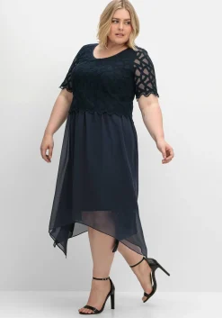 Cocktailkleid aus Chiffon, mit Zierbortenstickerei<sheego Best