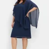 Cocktailkleid mit asymmetrischem Cape, aus Chiffon<sheego Outlet