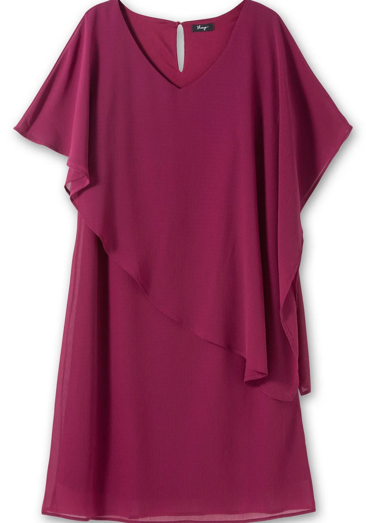 Cocktailkleid mit asymmetrischem Cape, aus Chiffon<sheego New