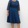 Cocktailkleid mit Zierbortenstickerei am Oberteil<sheego Best
