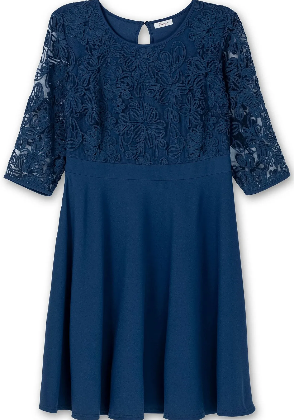Cocktailkleid mit Zierbortenstickerei am Oberteil<sheego Best