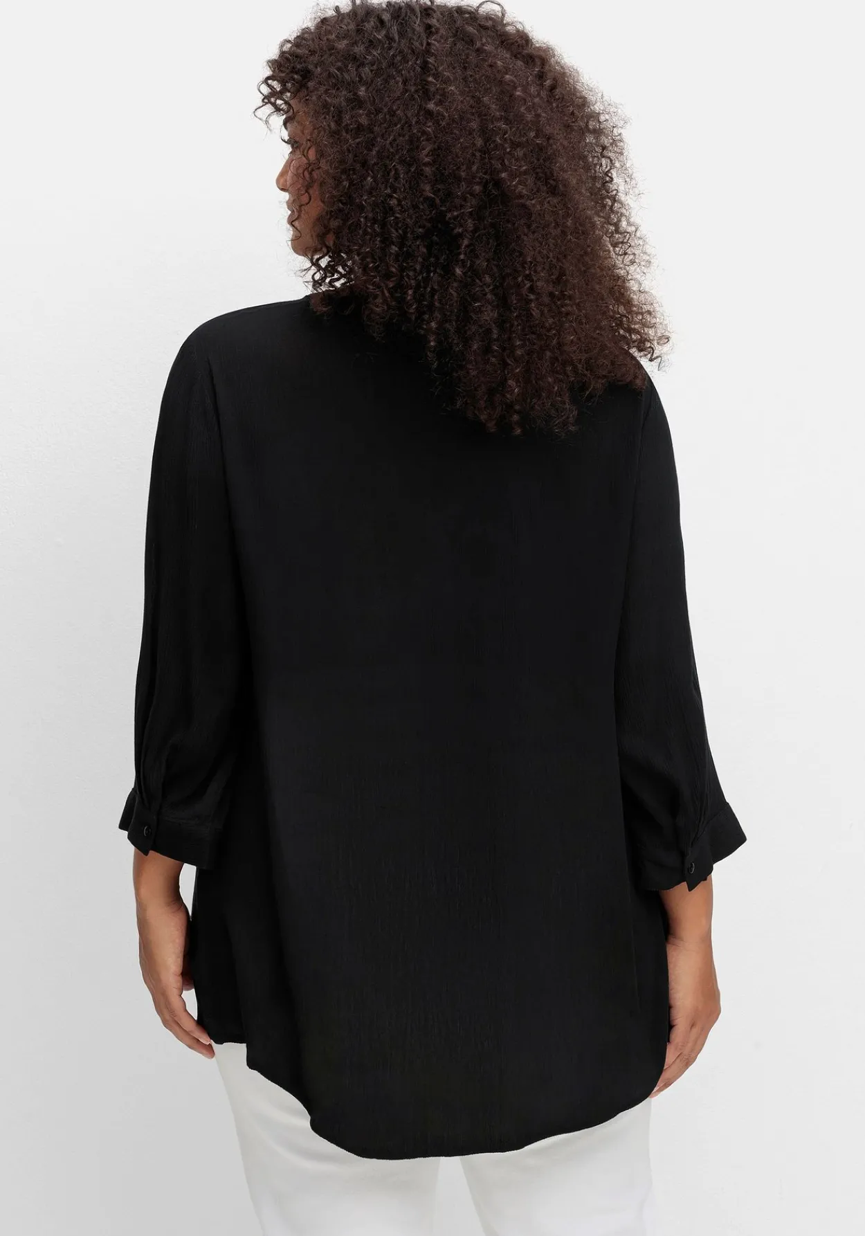 Crêpebluse mit Häkelspitze und Biesen<sheego by Joe Browns Discount
