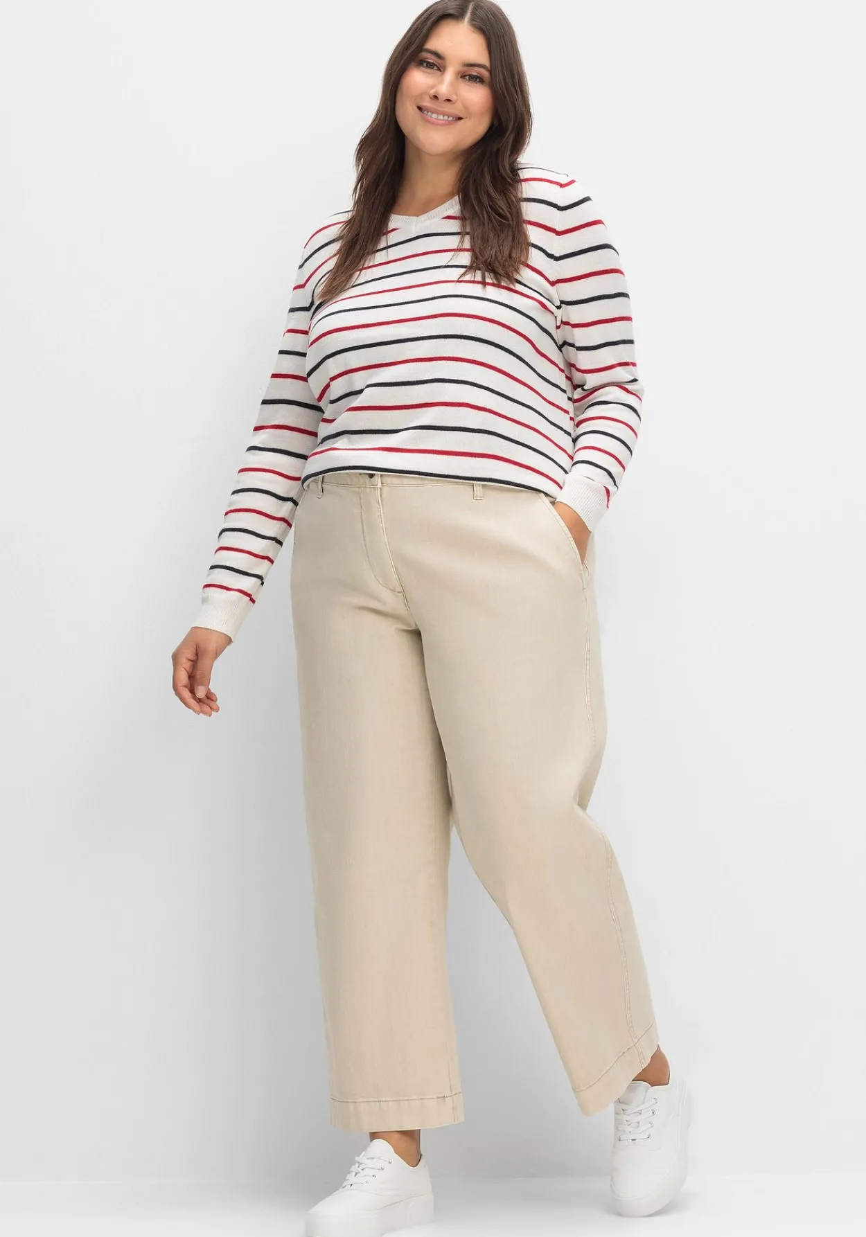 Culotte aus weichem Twill, in gewaschener Optik<sheego Clearance