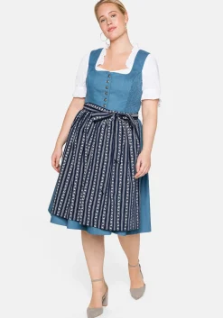 Dirndl im Denim-Look, mit bedruckter Schürze<sheego Online