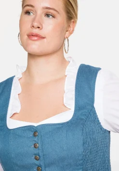 Dirndl im Denim-Look, mit bedruckter Schürze<sheego Online