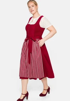 Dirndl in Midilänge, mit Spitzenbluse und Schürze<sheego Outlet