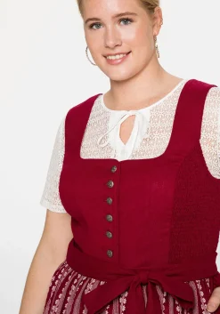 Dirndl in Midilänge, mit Spitzenbluse und Schürze<sheego Outlet