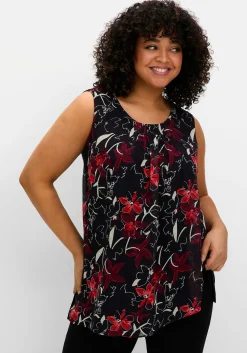 Doppellagiges Blusentop mit Chiffon<sheego Hot
