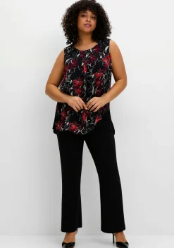 Doppellagiges Blusentop mit Chiffon<sheego Hot