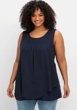 Doppellagiges Top aus Chiffon und Jersey<sheego Discount