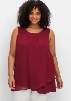 Doppellagiges Top aus Chiffon und Jersey<sheego Clearance