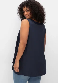Doppellagiges Top aus Chiffon und Jersey<sheego Discount