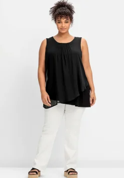 Doppellagiges Top aus Chiffon und Jersey<sheego Hot
