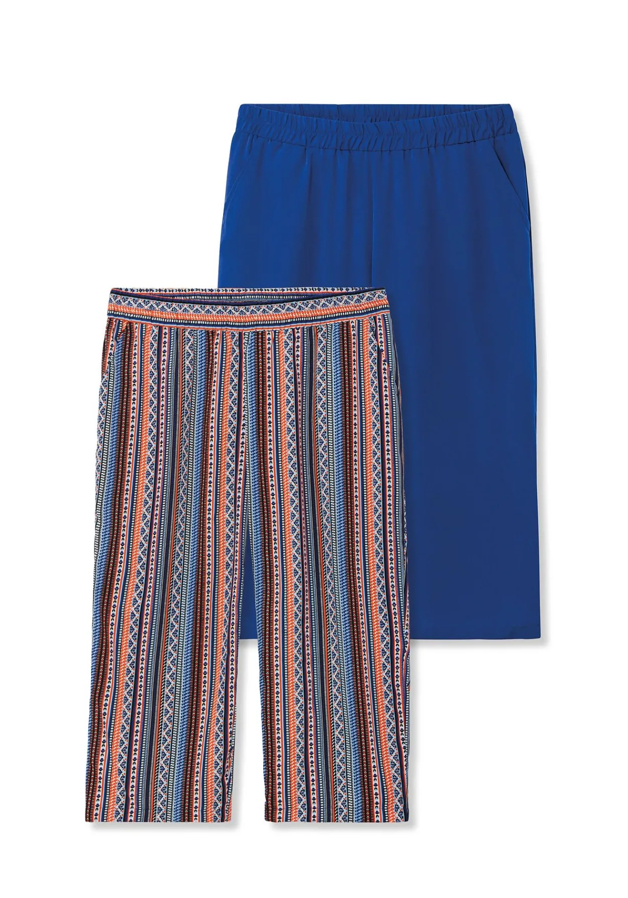 Doppelpack 7/8-Hosen, uni und gestreift<sheego Hot