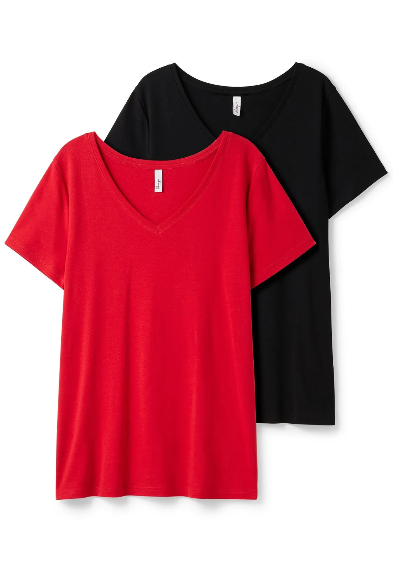 Doppelpack Shirts mit V-Ausschnitt<sheego Discount