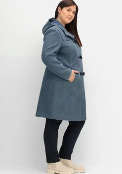 Dufflecoat mit Wollanteil und Kapuze<sheego Sale