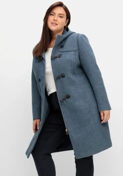 Dufflecoat mit Wollanteil und Kapuze<sheego Sale