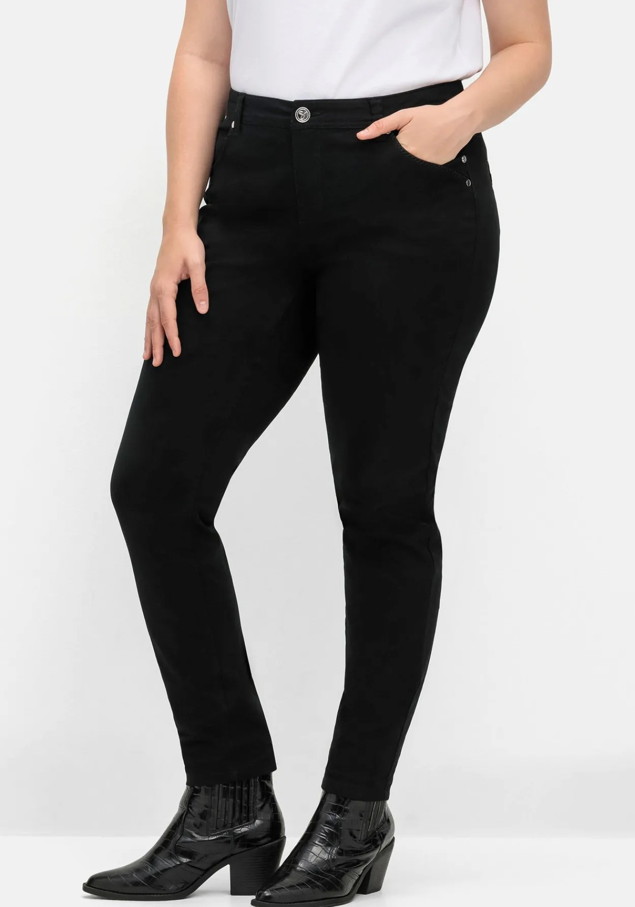 Extraschmale Twillhose in Curvy-Schnitt SUSANNE<sheego Online