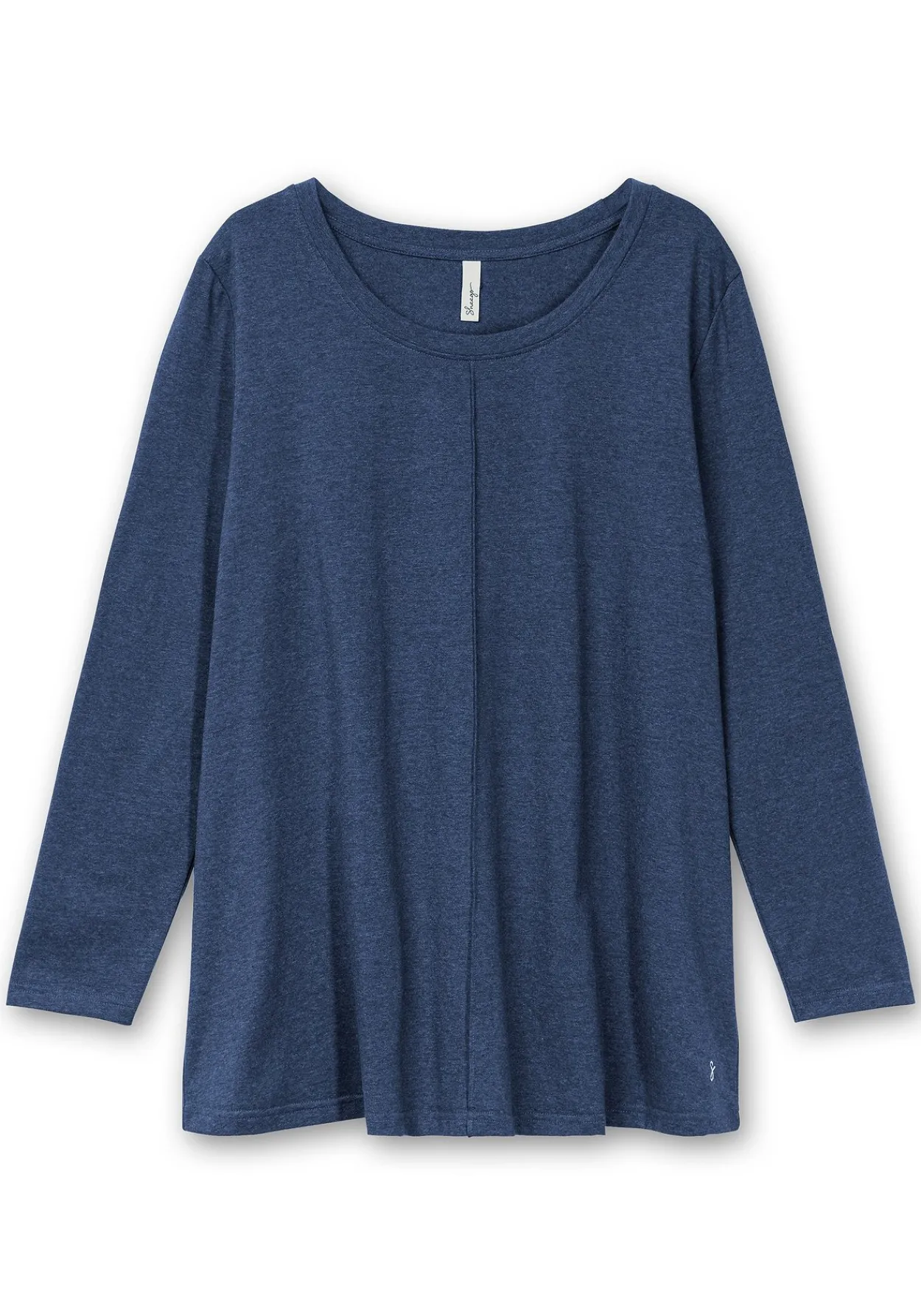 Fein meliertes Langarmshirt in A-Linie, mit Rundhals<sheego Clearance