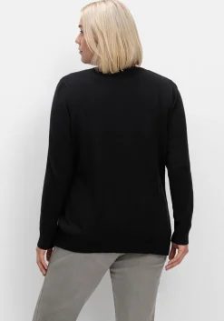 Feinstrickjacke mit Rundhalsausschnitt und Knopfleiste<sheego Clearance