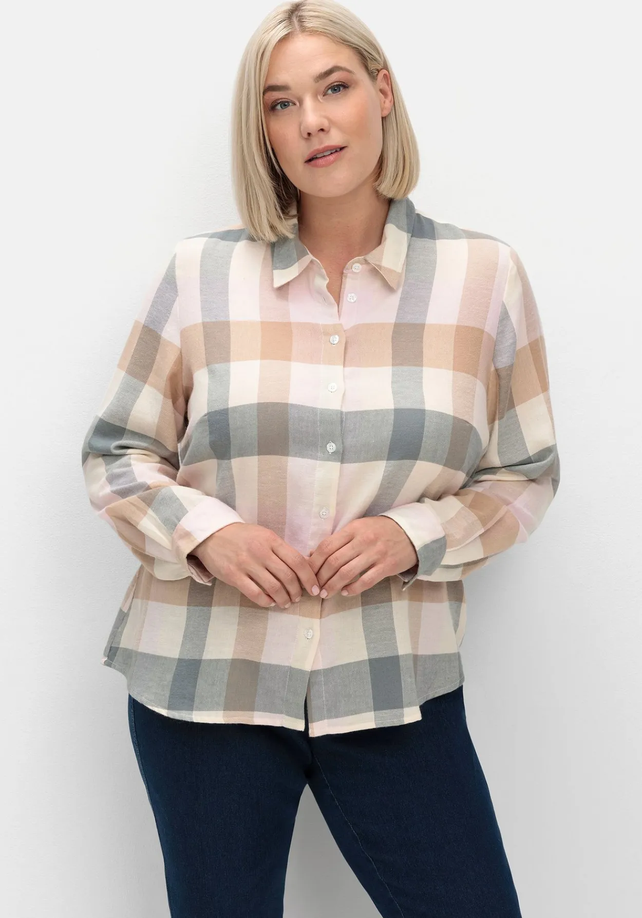 Flanellbluse im Karomuster<sheego Discount