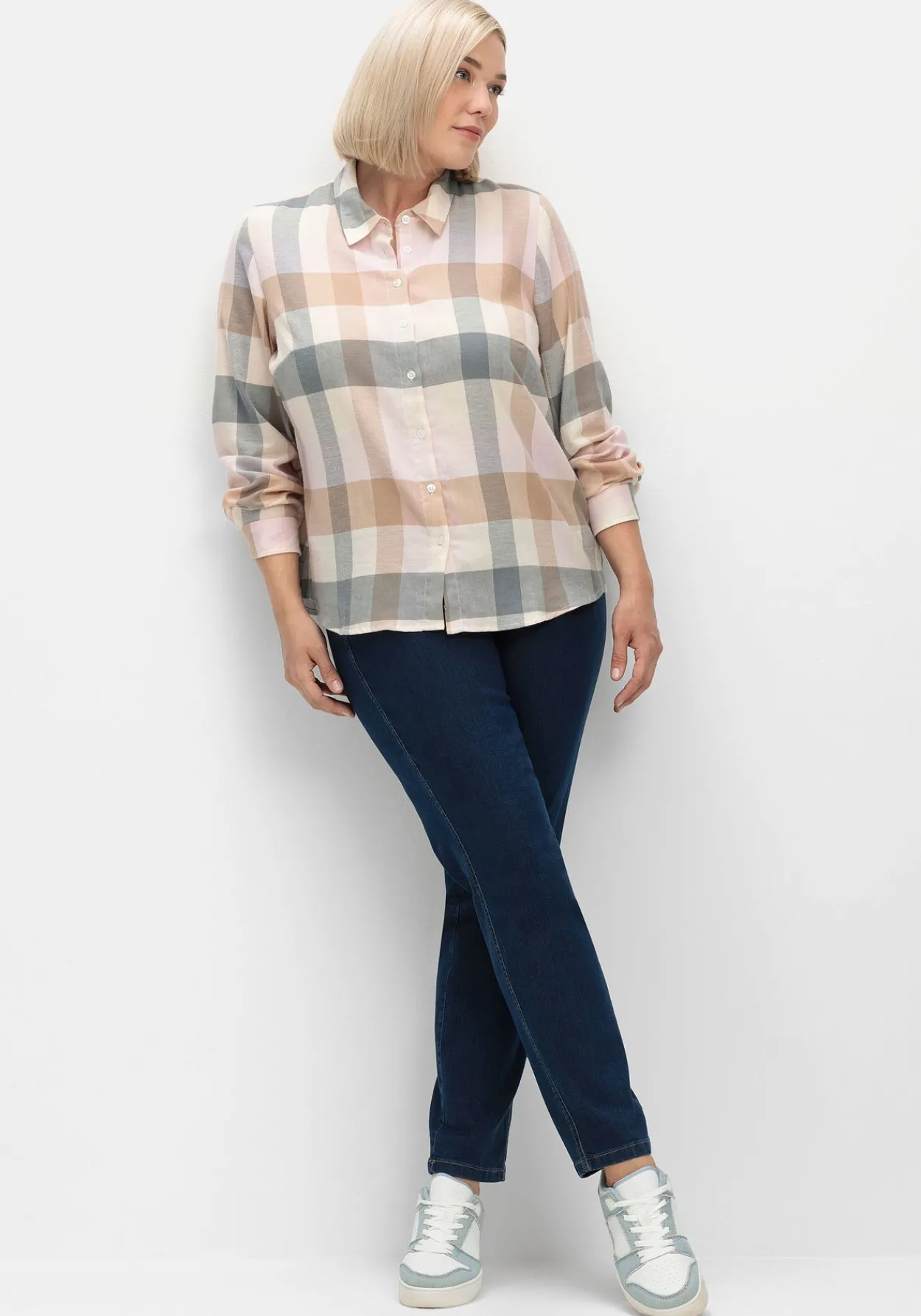 Flanellbluse im Karomuster<sheego Discount