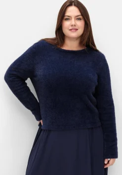 Flauschiger Pullover mit tiefem V-Ausschnitt hinten<sheego Sale