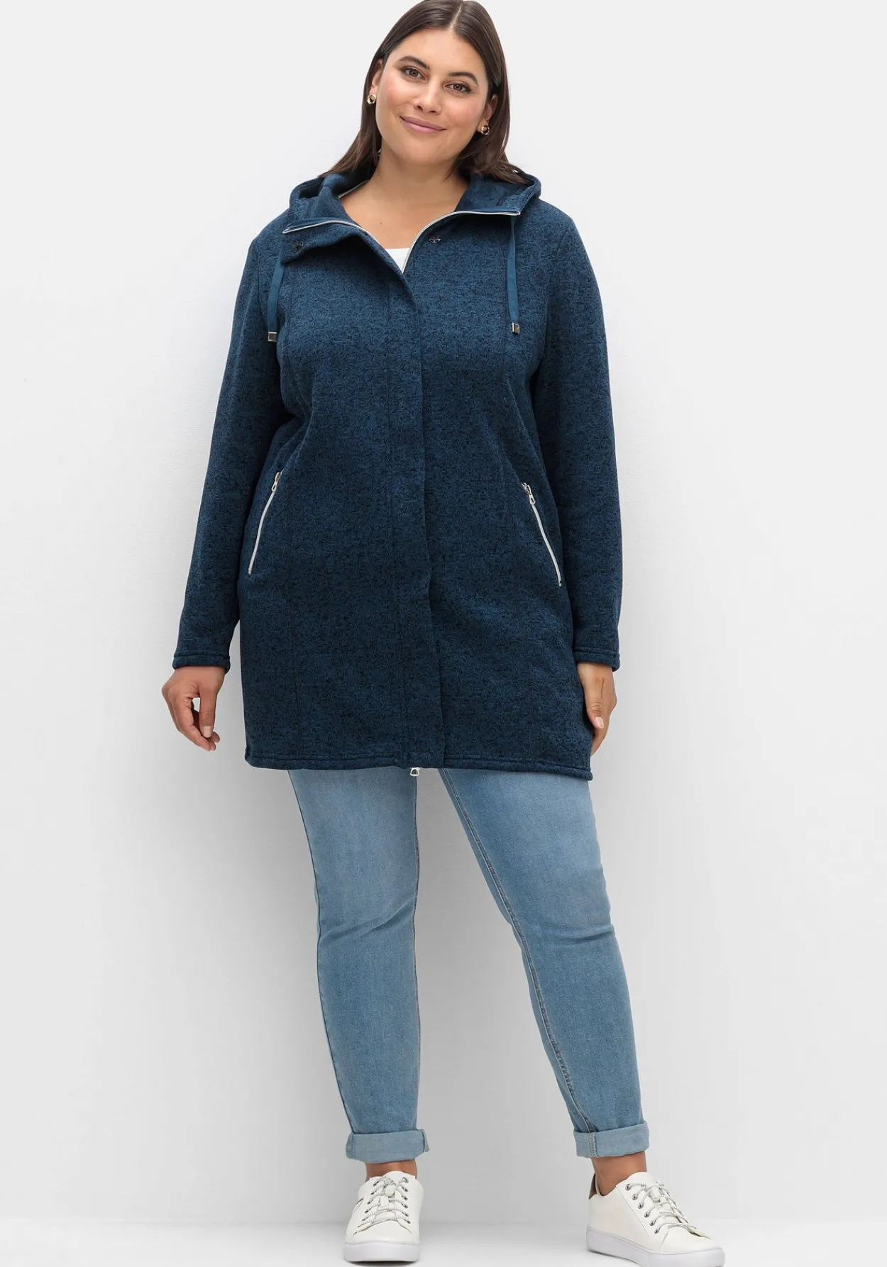 Fleecejacke mit Kapuze, in Melange-Optik<sheego New