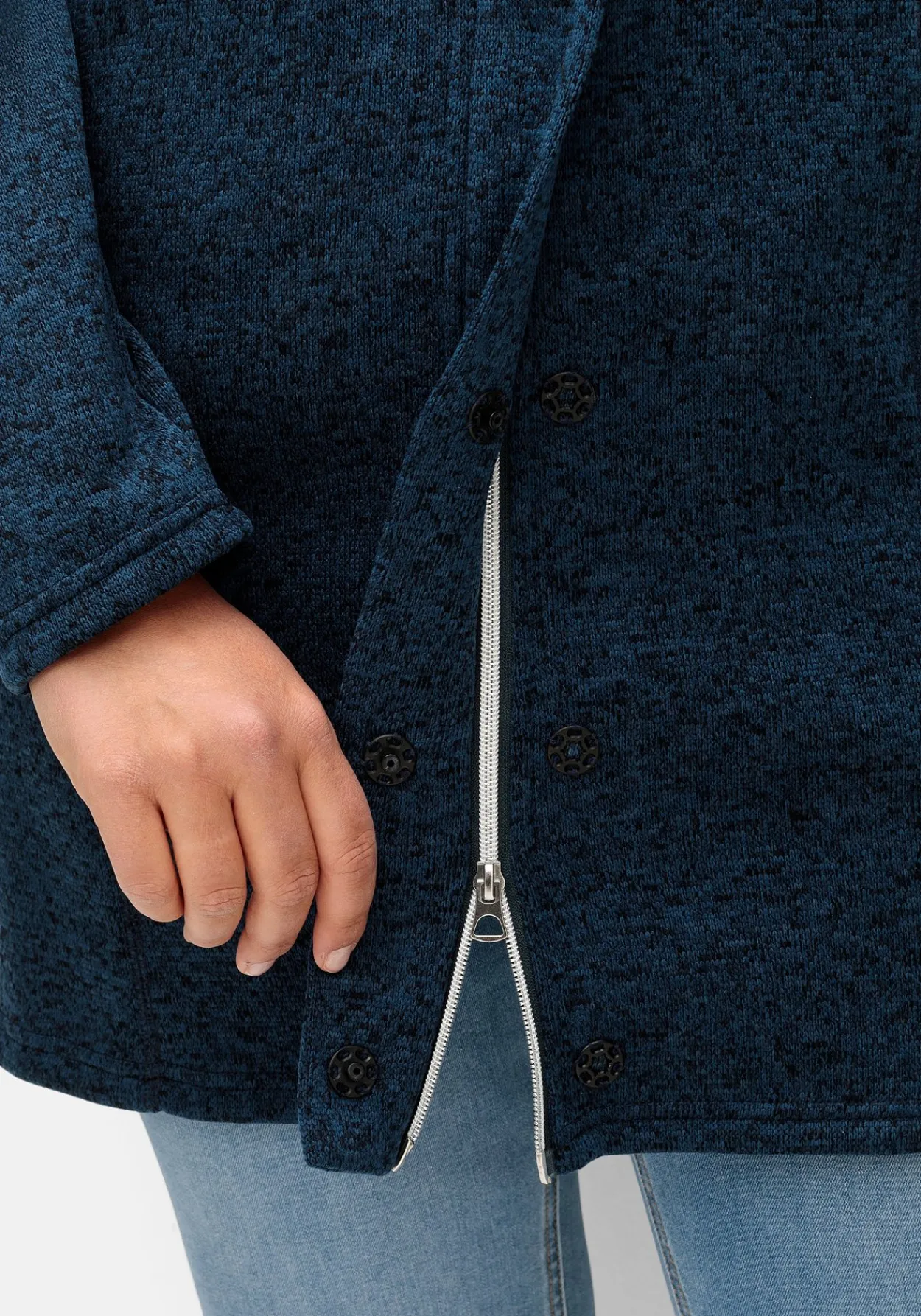 Fleecejacke mit Kapuze, in Melange-Optik<sheego New