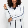 Fleecejacke mit Kapuze und Zierbändern<sheego Outlet