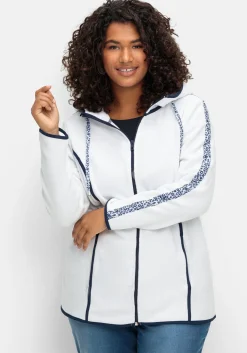 Fleecejacke mit Kapuze und Zierbändern<sheego Outlet