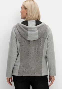 Fleecejacke mit Kapuze und Strick-Einsätzen<sheego Sale