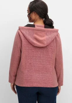 Fleecejacke mit Kapuze und Strick-Einsätzen<sheego New