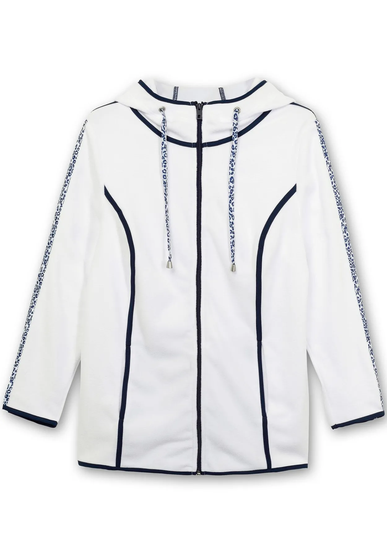 Fleecejacke mit Kapuze und Zierbändern<sheego Outlet