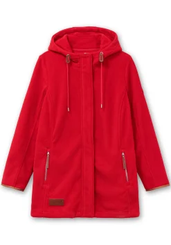 Fleecejacke mit Kapuze und Kontrastdetails<sheego Discount
