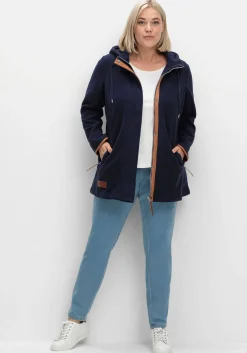 Fleecejacke mit Kapuze und Kontrastdetails<sheego Outlet
