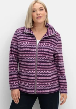 Fleecejacke mit Norweger-Allovermuster<sheego Hot