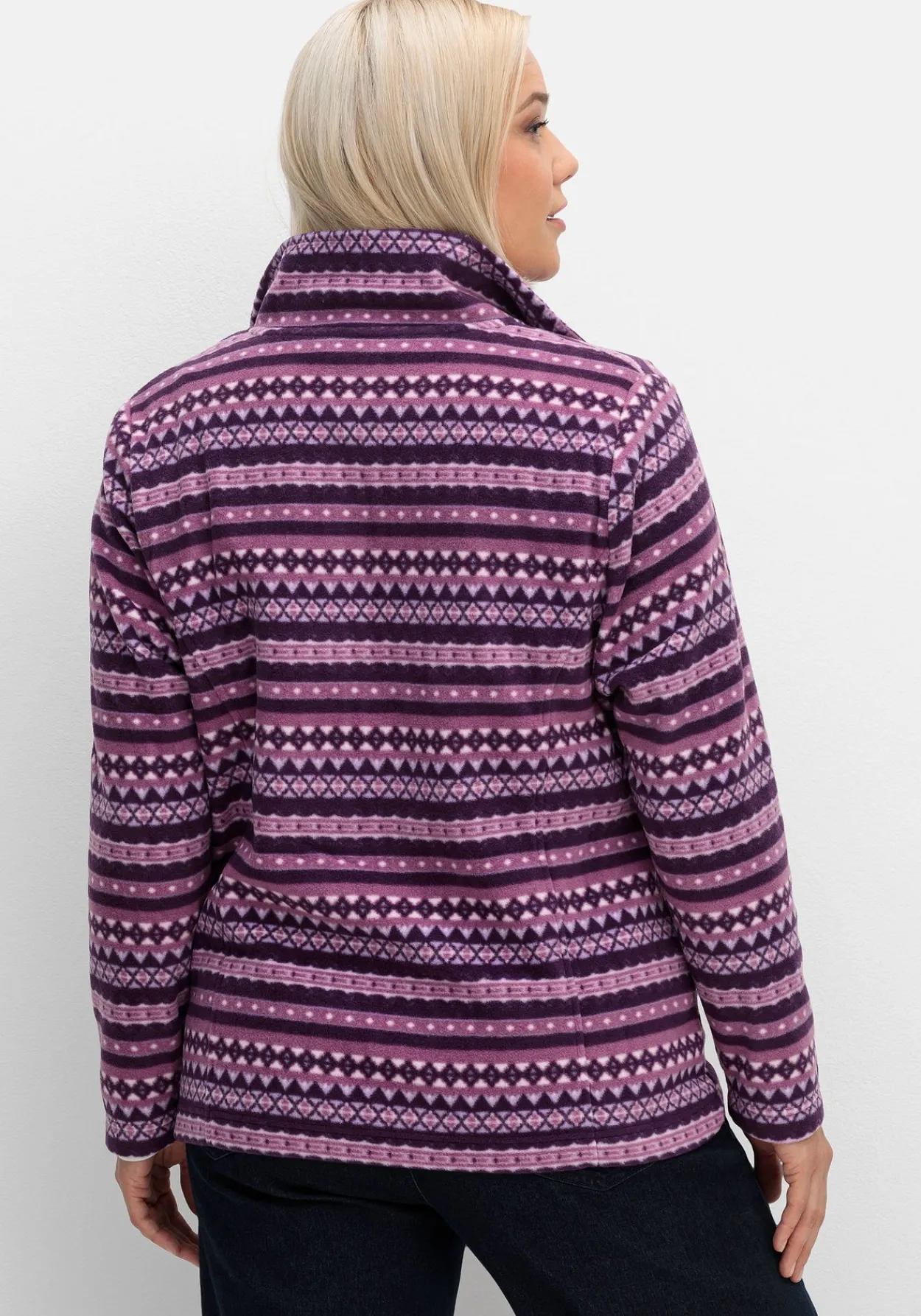 Fleecejacke mit Norweger-Allovermuster<sheego Hot