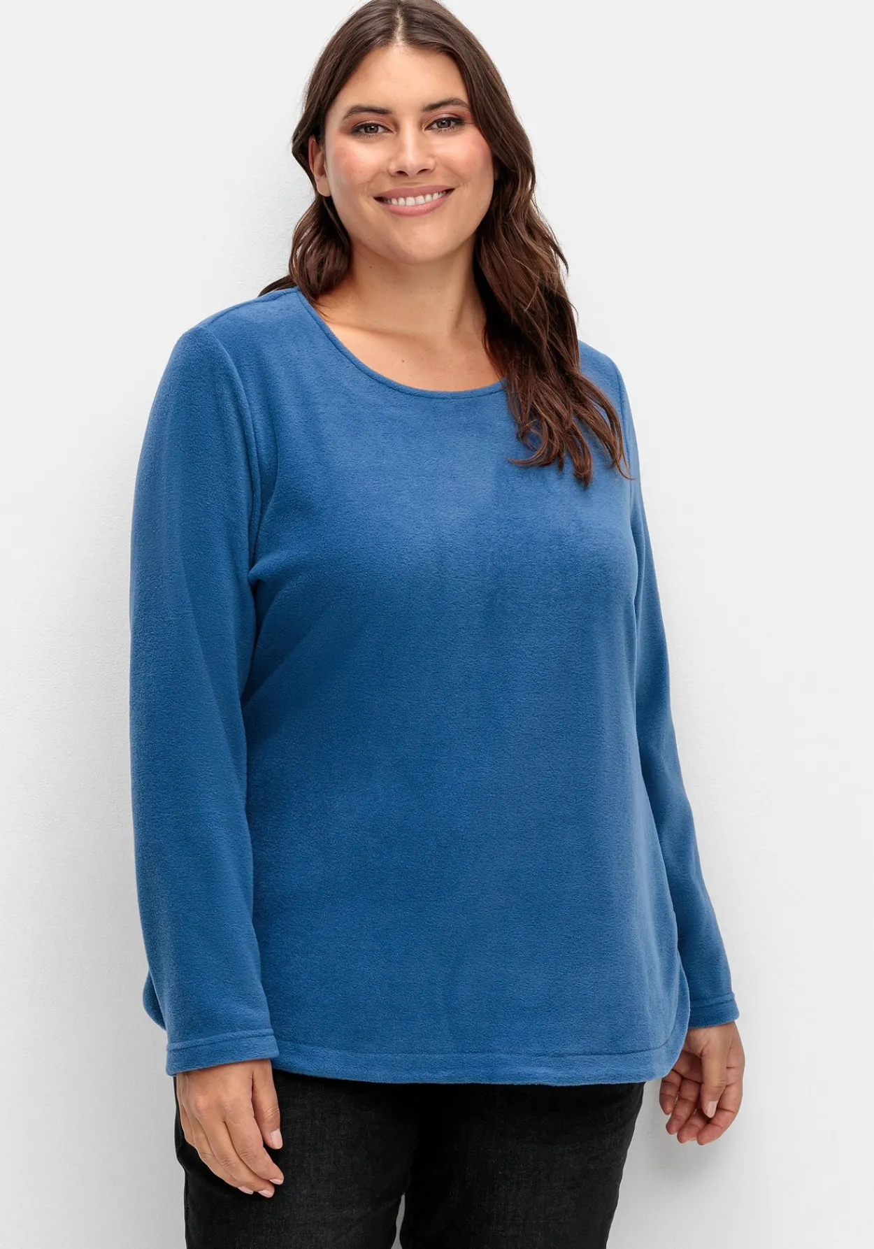 Fleeceshirt mit abgerundetem Saum<sheego Best