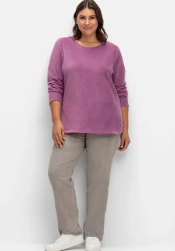 Fleeceshirt mit abgerundetem Saum<sheego Online