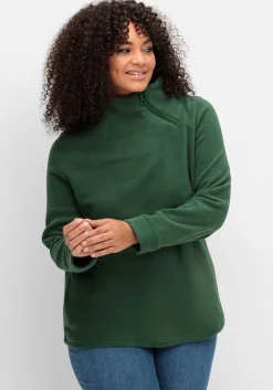 Fleeceshirt mit Reißverschluss am Stehkragen<sheego Hot