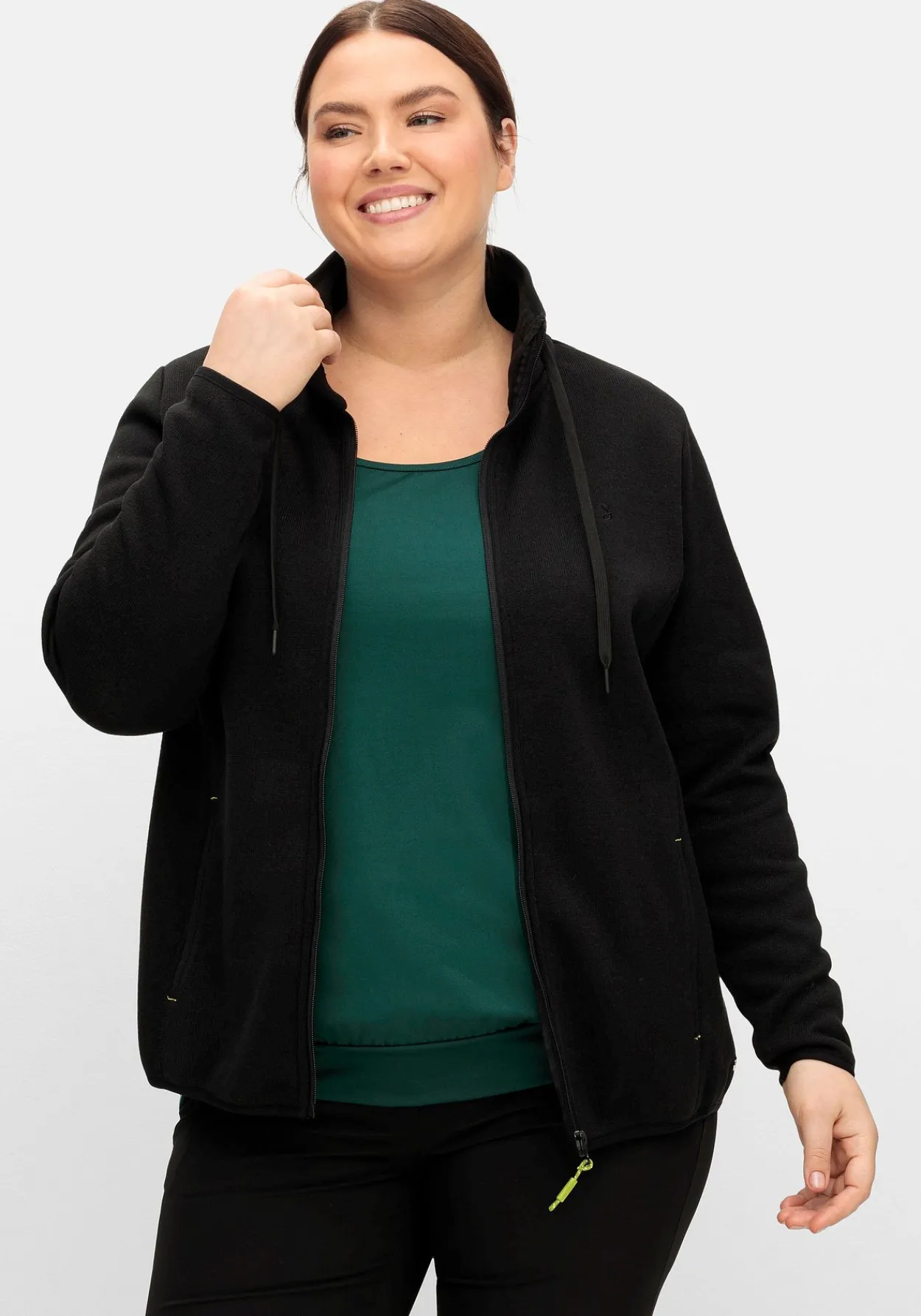 Funktionsjacke aus Strickfleece, mit Stehkragen<sheego New