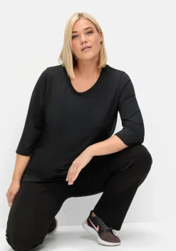 Funktionsshirt mit 3/4-Ärmeln und Rundhalsausschnitt<sheego Clearance