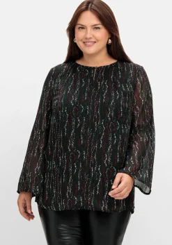 Gefütterte Chiffontunika mit Alloverprint<sheego Fashion